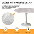 thumbnail image 6 of Purple Floral Pattern Elastic Fitted Round Table Cover Retro Flower Waterproof Outdoor Tablecloth for Holiday Party, Picnic, Patio & Dining Fits Tables Up to 45"-54", 6 of 8