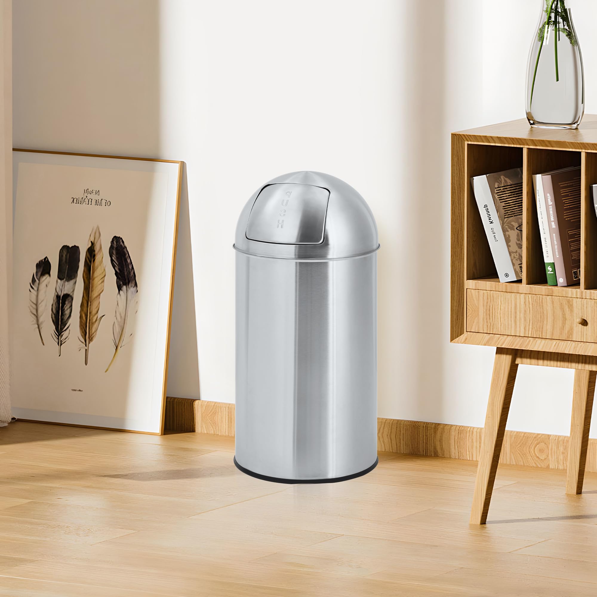 Luku 18 Gallon/70L Stainless Steel Trash Can, High-Capacity Hands-Free Waste Bin for Kitchen