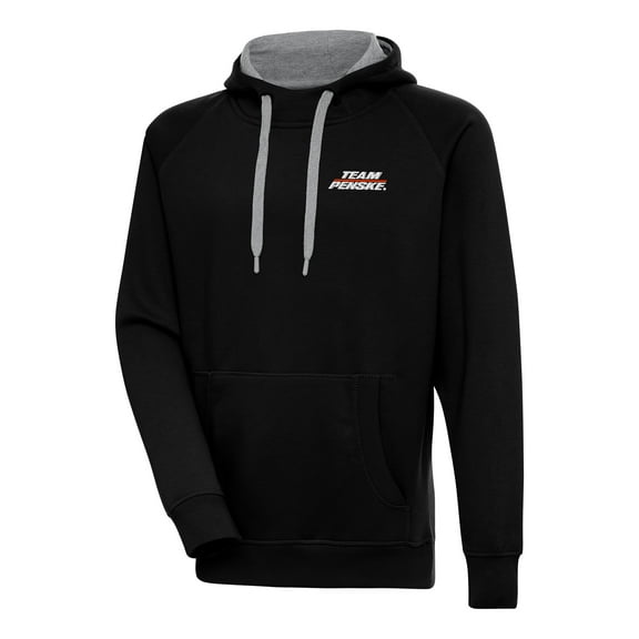 Men's Antigua Black Team Penske Victory Pullover Hoodie
