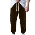 thumbnail image 1 of Birdeem Mens Pants Mens Summer Solid Color Pocket Drawstring Casual Corduroy Multi Pocket Workwear Pants, 1 of 1
