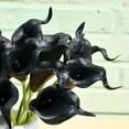 thumbnail image 4 of Morttic 20pcs Artificial Calla Lily Silk Flowers 13.4" for Home Kitchen Wedding Table Decoration (Pure Black), 4 of 18