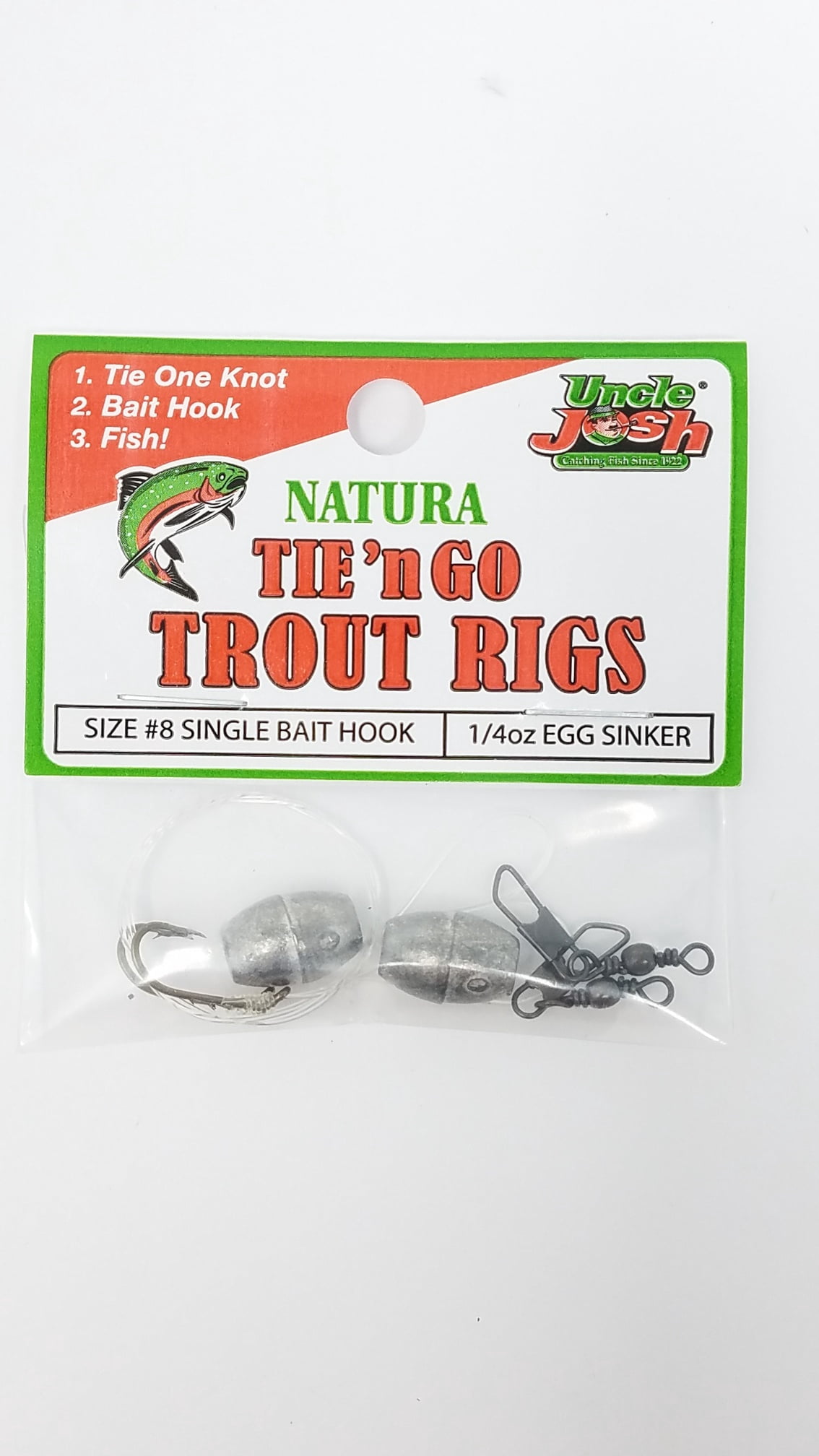 Uncle Josh Freshwater Natural Tie N Go Soft Plastics Trout Rigs, Size 10, 1/4 oz., Lake-Stream