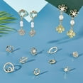 thumbnail image 2 of 40 pendientes de botón, 10 estilos, dorados, con forma de perla, flor, estrella, ovalados, con 90 tuercas de plástico., 2 of 5