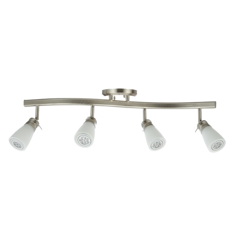 Mainstays 4-Light Traditional Track Lighting Set, Satin Nickel 