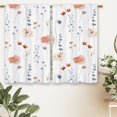 thumbnail image 6 of Pink Floral Kitchen Curtains Watercolor Flower Boho Small Short Cafe Window Curtains Minimalist Leaf Botanical Rod Pocket Bathroom Living Room Bedroom Window Drapes Treatment (27.5x39 Inch), 6 of 6