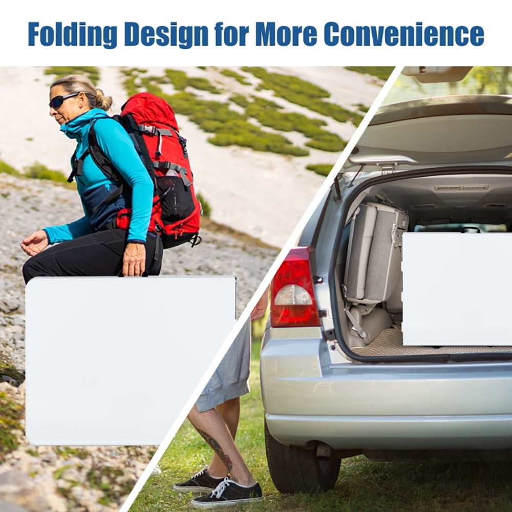Aimee Lii Portable Folding Camping Table with Carrying Handle for Picnic, Picnic Camping Table for Family, White Aimee Lii Portable Folding Camping Table with Carrying Handle for Picnic, Picnic Camping Table for Family, White