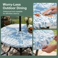 thumbnail image 5 of Round Outdoor Tablecloth with Umbrella Hole and Zipper, Light Blue Starfish Coastal Tablecloth with Elastic Waterproof, Summer Coral Shell Beach Nautical Patio Table Covers for 36" - 44" Pool Tables, 5 of 9