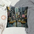 thumbnail image 2 of Chilfamy Decoraive Throw Pillow Covers Original Yellow Fine New York Night Canvas Parks City Street Light Large Cab Cushion Case for Sofa Couch White, 2 of 5