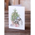 thumbnail image 2 of Carolines Treasures CK8193GCA7P Bull Terrier Tricolor Christmas Presents and Tree Greeting Cards and Envelopes Pack of 8, 2 of 3