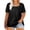 Black, variant on Womens Plus Size Summer Tops Square Neck T Shirts Puff Short Sleeve Blouses Embroidery Eyelet Tunics Shirt XL-5XL