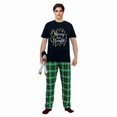 thumbnail image 3 of LuLiaMenton Matching Couples Christmas Pajamas Merry And Bright Plaid Short Sleeve Long Pants Set, 3 of 5
