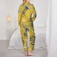 thumbnail image 5 of Disketp Pajamas Set Long Sleeve Sleepwear Womens Button Down Nightwear Pj Sets-White Wine Seamless, 5 of 9