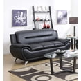 thumbnail image 2 of PonLiving Furniture Contemporary PU Leather Sofa & Loveseat & Chair Set, 3 Piece Sofa Set (3PC Black) GTU Furniture Contemporary PU Leather Sofa & Loveseat & Chair Set, 3 Piece Sofa Set (3PC Black), 2 of 4