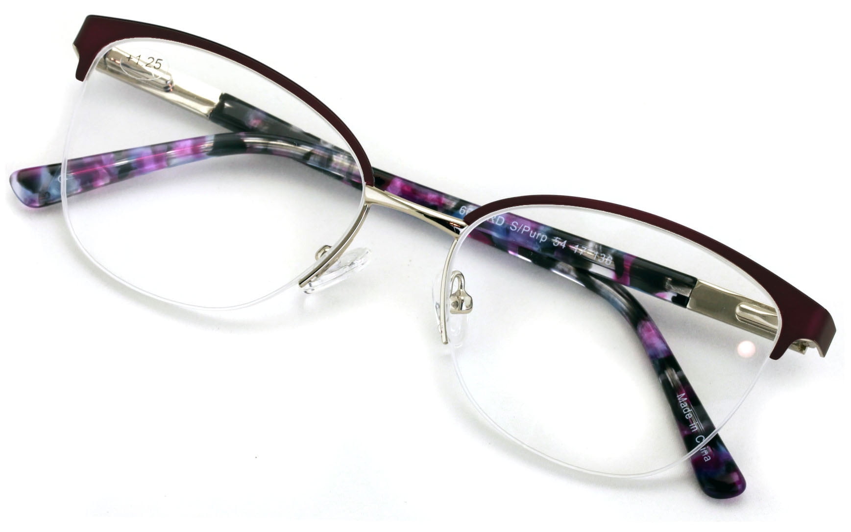 Premium Women S Round Half Rim Optical Frame Reading Glasses Clear Lens Metal Eyeglasses
