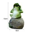 thumbnail image 7 of Travelwant Frog Garden Statues - Frog Sitting on Stone Garden Figurines Garden Frogs Decoration Sculpture Frog Figurine for Fairy Sculptures Ornaments for Garden, Yard Decor, 7 of 7