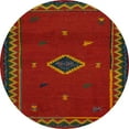 thumbnail image 1 of Ahgly Company Indoor Round Abstract Red Southwestern Area Rugs, 8' Round, 1 of 6