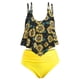 thumbnail image 4 of Gibobby Conjunto de Bikini Traje de baño Vintage de dos piezas para mujer, conjunto de Bikini con estampado de cintura alta fruncido y cuello Halter Retr(Negro,G), 4 of 5