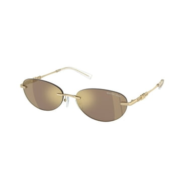 Michael Kors MANCHESTER MK 1151 Metal Womens Oval Sunglasses Shiny Light Gold 58mm Adult