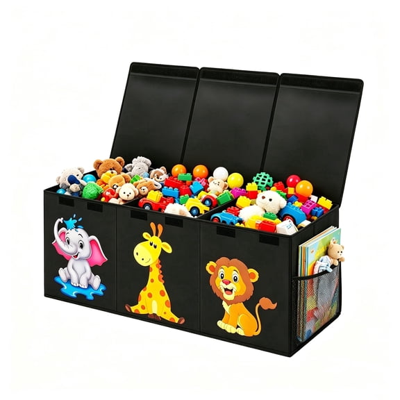 Ecoskio Extra Large Collapsible Toy Box with Lid, 40x14x16 inch Sturdy Storage Organizer for Kids Bedroom Playroom Nursery