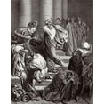thumbnail image 2 of Dore, Gustave 20x24 Gold Ornate Wood Framed with Double Matting Museum Art Print Titled - The Buyers and Sellers Driven out of the Temple by Jesus Holy Museumist, 2 of 4