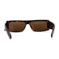 thumbnail image 2 of Square Flat Top Narrow Rectangular Plastic 90s Sunglasses Tortoise Brown, 2 of 4
