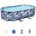 thumbnail image 2 of Bestway: Steel Pro Max - Oval Swimming Pool Set - 14' x 8'2" x 39.5, Blue Camo - Above Ground, Tritech Construction, Filter Pump, Ladder, 1,915 Gal., 2 of 8