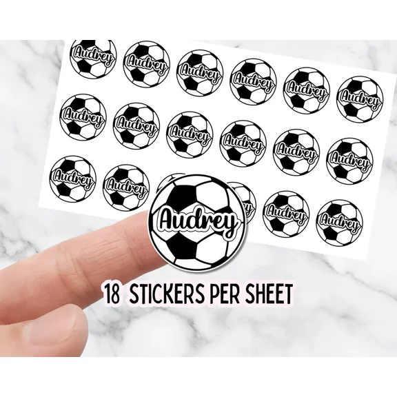 Custom Name Soccer Sticker Sheets Custom Team Sports Gift Back To School Sticker