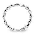 thumbnail image 2 of 925 Sterling Silver Stackable Expressions Polished Rhodium-plate Wave Ring Size: 5; for Adults and Teens; for Women and Men, 2 of 5