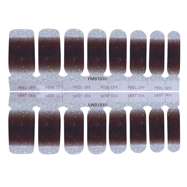 Nail Stickers Glitter Gradient Color Full Wraps Polish Stickers Decal Strips Self-Ashesive Nail Sticker Sets For Women Girls