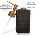 thumbnail image 3 of Gold Soap Dispenser, Ceramic Lotion Pump Bottle with Refined and Vintage Emboss, Home Decoration for Bathroom or Kitchen (White), 3 of 15