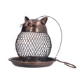 thumbnail image 3 of Comedero para pájaros de malla metálica para pájaros silvestres, decoración para patio, jardín, estilo retro, con forma de gatito., 3 of 14