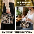 thumbnail image 4 of Xoenoiee Rabbit Bunny Peony Flower Print Bible Covers for Women Men with Handle and Zipper Pocket, Quilted Fabric Bible Case Fits Large Study Bibles Prayer Journal Organizer Easter Christian Gift, 4 of 7