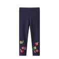 thumbnail image 2 of Ketyyh-chn99 Cute Printed Stretch Leggings for Girls Capris Leggings 3/4 Lenght Basic Solid Waist Casual Pants for Kids Size for 4-5 Years,Dark Blue, 2 of 6