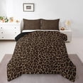 thumbnail image 6 of Feelyou Chic Cheetah Print Queen Comforter Set, Brown Bedding Comforter Set, 3pcs, 6 of 7
