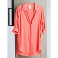 thumbnail image 6 of Time and Tru Women's and Women's Plus Shirt Coverup with Long Sleeves, Sizes XS-3X, 6 of 7
