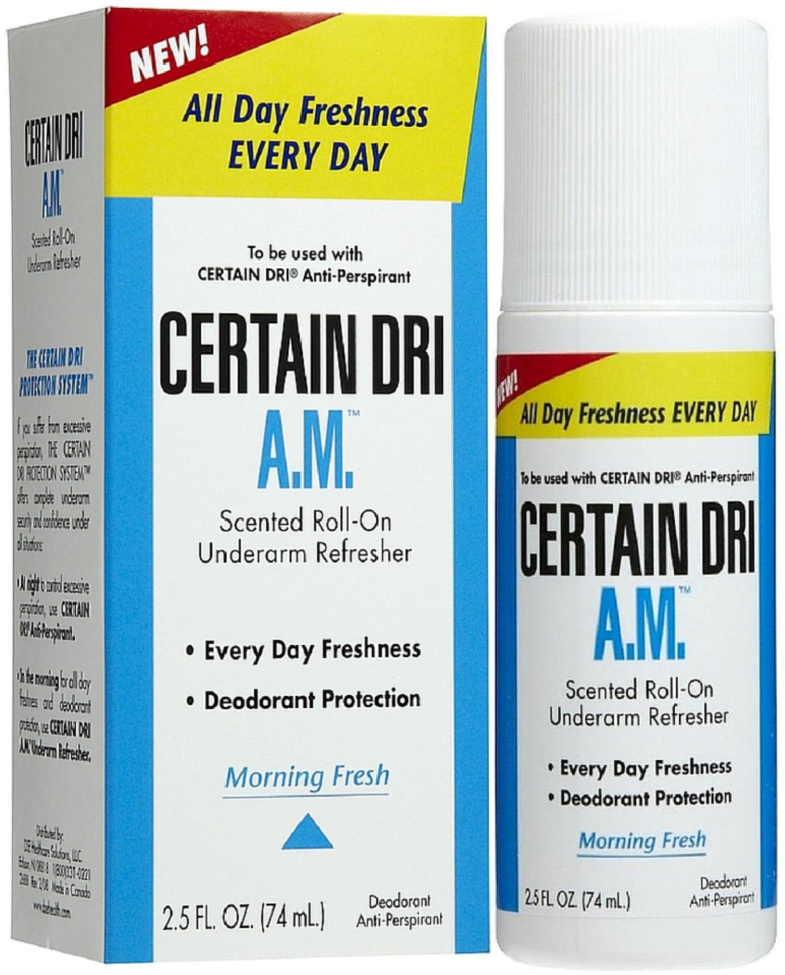CERTAIN DRI A.M. Underarm Refresher RollOn Antiperspirant/Deodorant