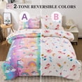 thumbnail image 2 of Btargot 5Pcs Colorful Unicorn Comforter Set Full for Girls Kids Glitter Rainbow Stars Bed-in-a-Bag, 2 of 14
