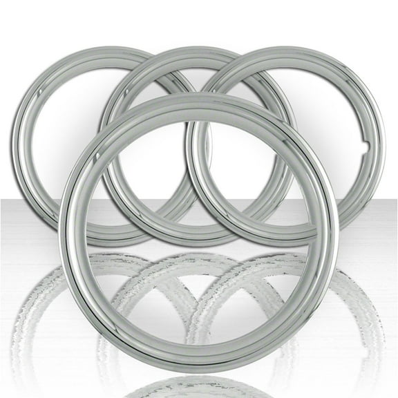 Set of Four 13" Chrome ABS 1 3/4" Deep Wheel Trim Rings