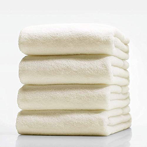 12 new white bath towels pacific mills 24x48 100% cotton absorbent fast dry 
