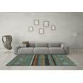 thumbnail image 3 of Ahgly Company Indoor Round Abstract Light Blue Modern Area Rugs, 7' Round, 3 of 4