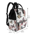 thumbnail image 2 of Balery Vintage Butterflies Mummy Backpack - Waterproof Twill Canvas, Large Capacity Diaper Bag with Multiple Pockets and Adjustable Straps, 2 of 6