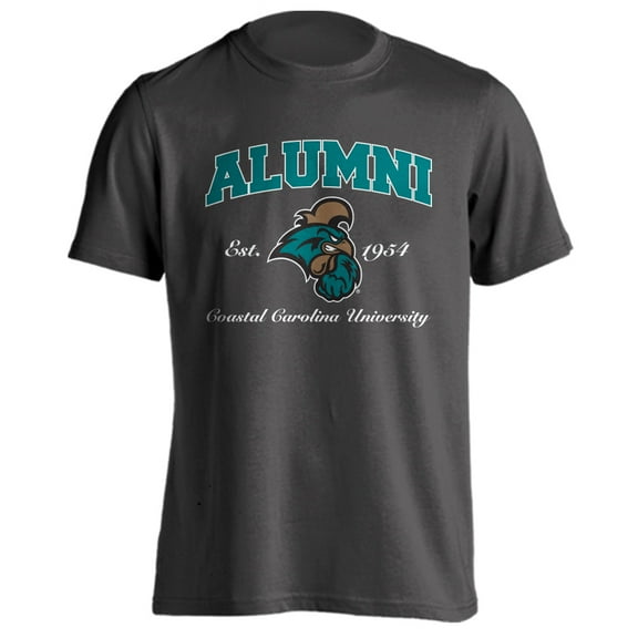 Coastal Carolina Chanitcleers Alumni Arch Short Sleeve Charcoal T-Shirt Medium