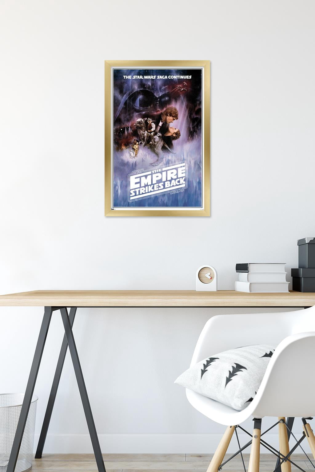 Star Wars: The Empire Strikes Back - One Sheet (No Billing Block) Wall Poster, 14.725" x 22.375" Framed