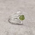 thumbnail image 3 of Natural Peridot Ring, Rough Peridot Gemstone Ring, August Birthstone, Double Band, 925 Sterling Silver, Womens Ring, Christmas, Thanksgiving, Handmade, Statement Jewelry, Rough Gemstone Jewelry, 3 of 6