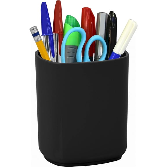 Acrimet Jumbo Pencil Holder, Pen Cup, Caddy Super-Sized Desktop Organizer for Students, Artists and Professionals (Plastic) (Black Color)