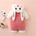 thumbnail image 5 of IVEYRTF Toddler Kids Bodysuit Cute Print Fleece-Lined Hooded Romper Zip Thermal Fall Winter Cozy Warm One-Piece Outerwear for Baby 1-2 Years(Hot Pink,6 Months), 5 of 6