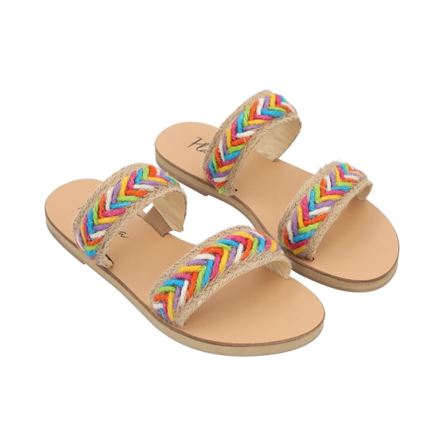 Sandalia De Piso Para Mujer Multicolor Con Tejido Étnico Platonia TEQUILA-01-MULTICOLOR