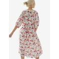 thumbnail image 2 of ellos Women's Plus Size Blouson Sleeve Empire Midi Dress - 26/28, White Multi Floral, 2 of 3