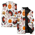 thumbnail image 5 of Chaleco de calabaza para hombre, conjunto de entrenamiento con estampado 3D de pavo a la moda, abrigo de trabajo duradero asequible con hojas de arce para el Día de Acción de Gracias, 5 of 5