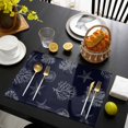 thumbnail image 3 of Coral Coastal Placemats Set of 6, Watercolor Beach Nautical Shells Starfish Placemats for Dining Table, Place Mats for Kitchen Tabletop, Waterproof Wipeable Dining Table Mats Set, 3 of 9